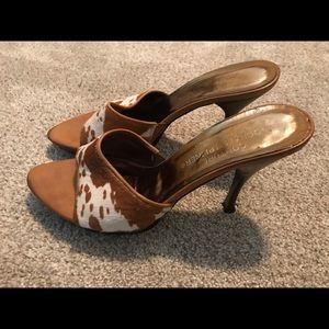 Donald J. Plainer camel open toe stiletto